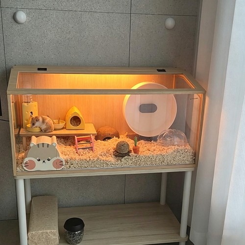 Large solid wooden hamster - wooden,