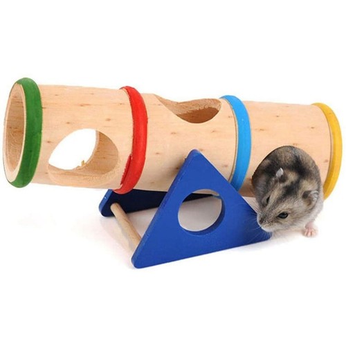 Wooden colorful seesaw - wooden, cage