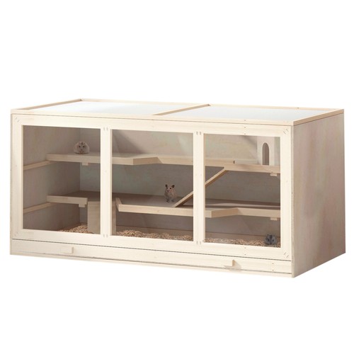 Pawhut wooden hamster cage - wooden,