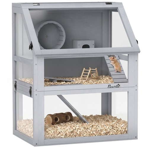 Pawhut wooden hamster cage - wooden,