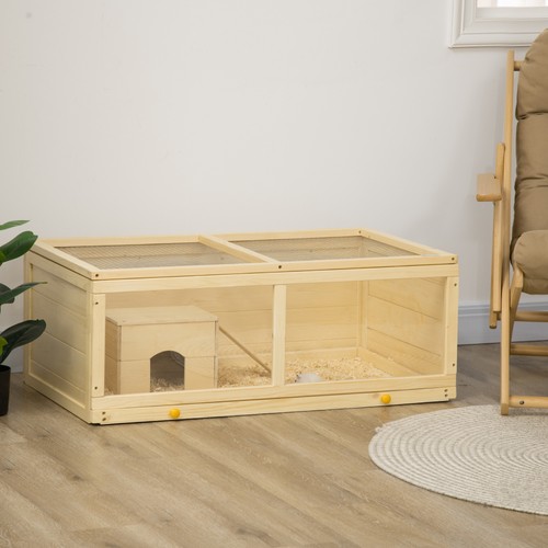 Pawhut wooden hamster cage - wooden, w/